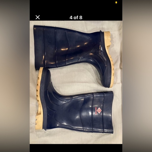 men’s size 8 vintage look red ball rubber gum rainboots - Picture 4 of 8